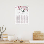 Blumenstäube Rosa Hochzeitstabelle Poster (Küche)