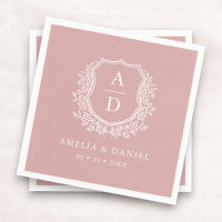 Blumenstäube Rose Rosa Wappen Hochzeitsmonogramm