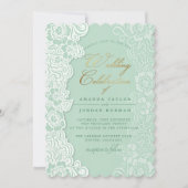 Blumenstempel Grüne Hochzeitseinladung Einladung (Vorderseite)