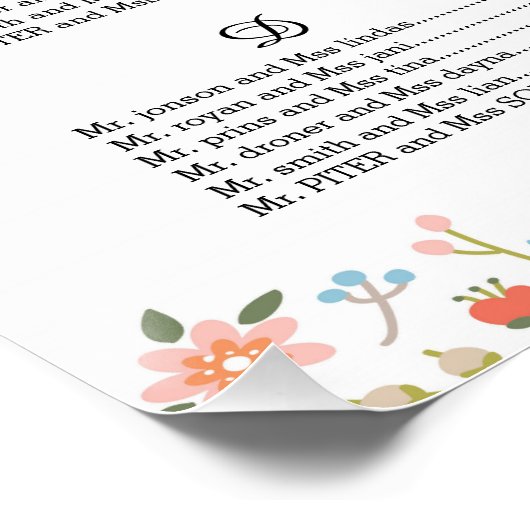 Blumenstempel Poster (Ecke)