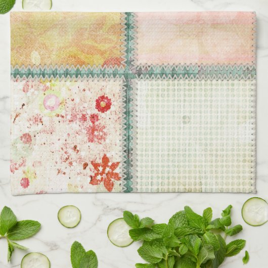 Blumensteppdecke quadriert Quadrat Geschirrtuch (Gefaltet)