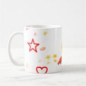 Blumenstern & Herz-Tasse - Helle Sonnenblumen & Ro Kaffeetasse (Links)