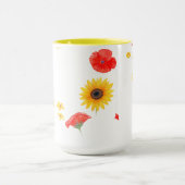 Blumenstern & Herz-Tasse - Helle Sonnenblumen & Ro Tasse (Zentrum)