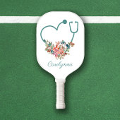 Blumenstethoskop Herz Medizin Krankenpflege Pickleball Schläger