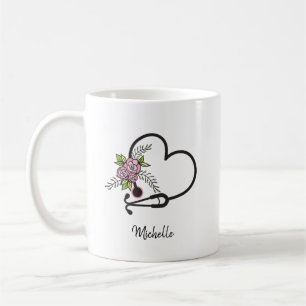 Blumenstethoskop Personalisierte Krankenpflege Tas Kaffeetasse