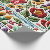 Blumenstickerei Geschenkpapier (Ecke)