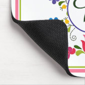 Blumenstickerei Monogramm-Mauspad Mousepad (Ecke)