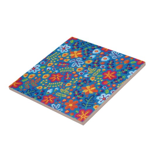 Blumenstickerei-Muster Fliese (Seite)