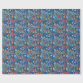 Blumenstickerei-Muster Geschenkpapier (Flach)