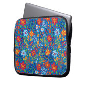 Blumenstickerei-Muster Laptopschutzhülle (Vorderseite Links)