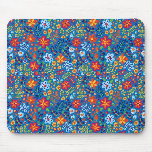 Blumenstickerei-Muster Mousepad (Vorne)