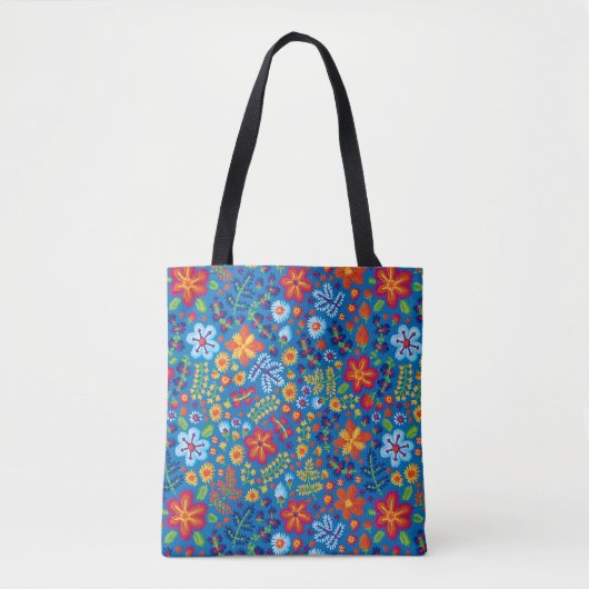 Blumenstickerei-Muster Tasche (Vorderseite)