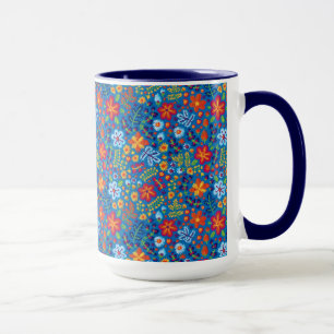 Blumenstickerei-Muster Tasse
