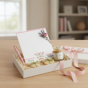 Blumenstickerei personalisiert notizblock