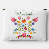 Blumenstickerei personalisiert zubehörtasche (Vorderseite)