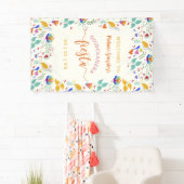 Blumenstickerei Willkommen Quinceañera Fiesta Banner (Insitu)