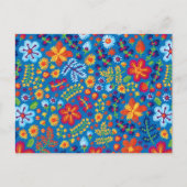 Blumenstickermuster Feiertagspostkarte (Vorderseite)