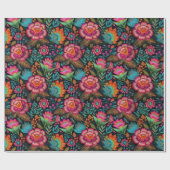 Blumenstickermuster Geschenkpapier (Flach)