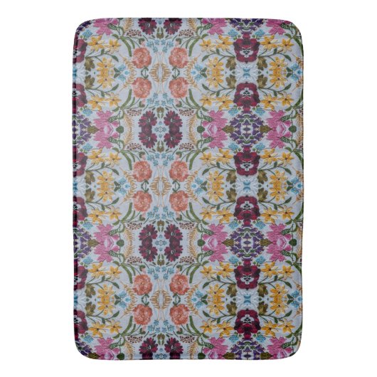 Blumenstickermuster mit schönen Blume Badematte (Vorderseite Vertikal)