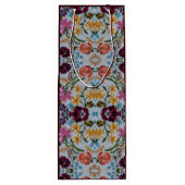 Blumenstickermuster mit schönen Blume Geschenktüte Für Weinflaschen (Rückseite)