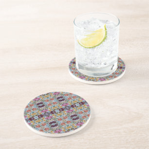 Blumenstickermuster mit schönen Blume Getränkeuntersetzer