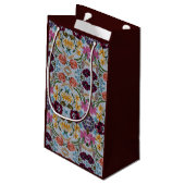 Blumenstickermuster mit schönen Blume Kleine Geschenktüte (Rückseite Schrägansicht)