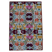 Blumenstickermuster mit schönen Blume Mittlere Geschenktüte (Rückseite)