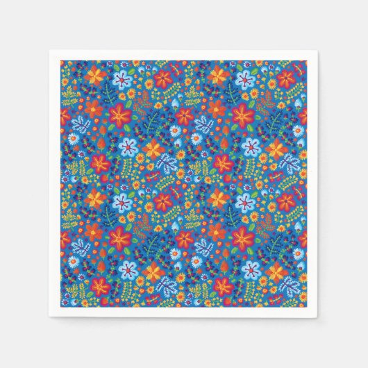 Blumenstickermuster Serviette (Vorderseite)