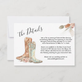 Blumenstiefel Cowboy Western Menü Auswahl RSVP Kar Einladung