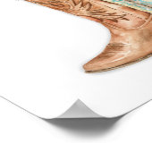 Blumenstiefel für Brille und Groom Cowboy-Seetabel Poster (Ecke)