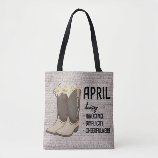Blumenstiefel Geburtsmonat Blume/April Daisy Tasche (Vorderseite)