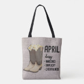 Blumenstiefel Geburtsmonat Blume/April Daisy Tasche (Rückseite)
