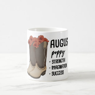 Blumenstiefel Geburtsmonat Blume/August Mohn Kaffeetasse