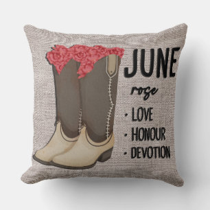 Blumenstiefel Geburtsmonat Blume/Juni Rose Kissen