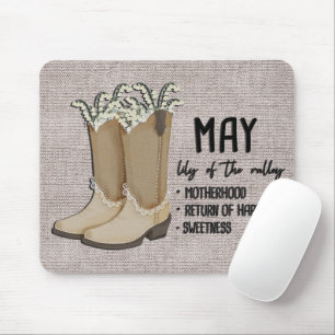 Blumenstiefel Geburtsmonat Blume/ Mai Liege Mousepad