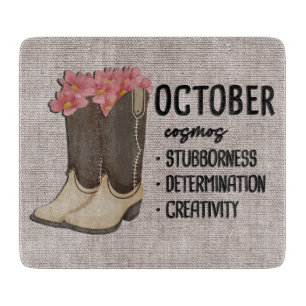 Blumenstiefel Geburtsmonat Blume/Oktober Kosmos Schneidebrett