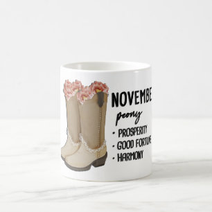 Blumenstiefel Geburtstagsmonat Blume/November Peon Kaffeetasse
