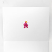 Blumenstil, ArtyClick Crimson, Light Gold Dreifach Gefaltete Karte (Innen Erste Seite)