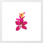 Blumenstil, ArtyClick Crimson, Light Gold Fensteraufkleber (Blatt)