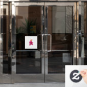 Blumenstil, ArtyClick Crimson, Light Gold Fensteraufkleber (Büro Tür)