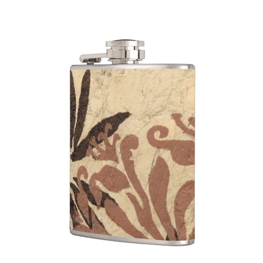 Blumenstil-Design mit tönernen Blätter Flachmann (Links)