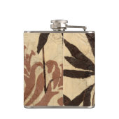 Blumenstil-Design mit tönernen Blätter Flachmann (Rückseite)