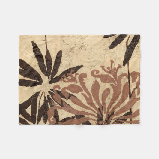 Blumenstil-Design mit tönernen Blätter Fleecedecke (Vorderseite (Horizontal))