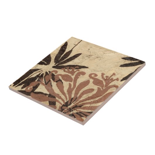 Blumenstil-Design mit tönernen Blätter Fliese (Seite)