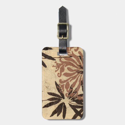 Blumenstil-Design mit tönernen Blätter Gepäckanhänger (Vorderseite vertikal)
