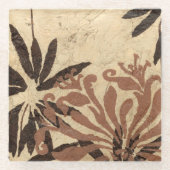 Blumenstil-Design mit tönernen Blätter Glasuntersetzer (Vorderseite)