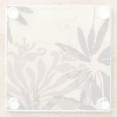 Blumenstil-Design mit tönernen Blätter Glasuntersetzer (Rückseite)