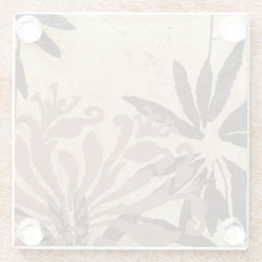 Blumenstil-Design mit tönernen Blätter Glasuntersetzer (Rückseite)