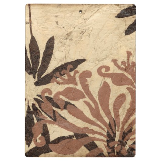 Blumenstil-Design mit tönernen Blätter Klemmbrett (Rückseite)