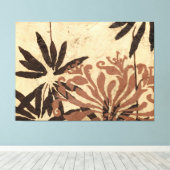 Blumenstil-Design mit tönernen Blätter Leinwanddruck (Insitu (Holzboden))